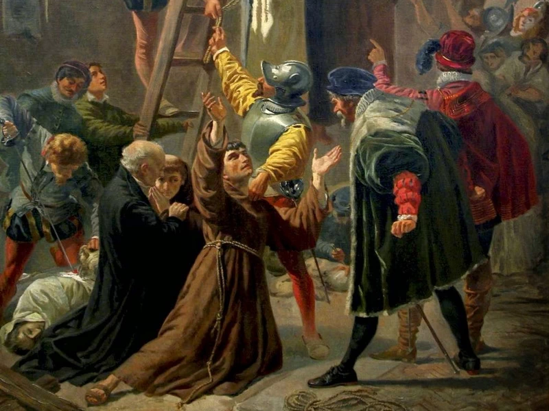 1838 - Cesare Fracassini - Rappresentazione del martirio di Gorkum del 1572